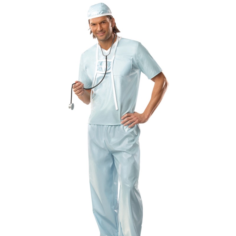 Surgeon Doctor Hospital Uniform Mens Adult Fancy Dress Halloween Costume